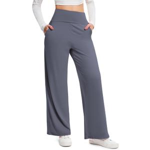 Wide Leg Pants Woman High Waist Yoga Pants Casual Work Dress Pants Lounge Sweatpants Loose Trousers with Pockets XL
