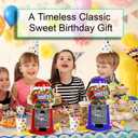 Gumball Machine for Kids 9" - Heavy Duty Metal with Glass - Christmas Antique Style Bubble Gum Machine - Kids Coin Operated Toy Bank for USA Coins - Candy Dispenser - Playo