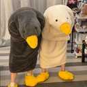 Goose Blanket Hoodie Onesie Adult & Kid, Oversized Warm Duck Wearable Hoodie Blanket with Sleeves, Cozy Sleeping Bag (dark gray, XL)