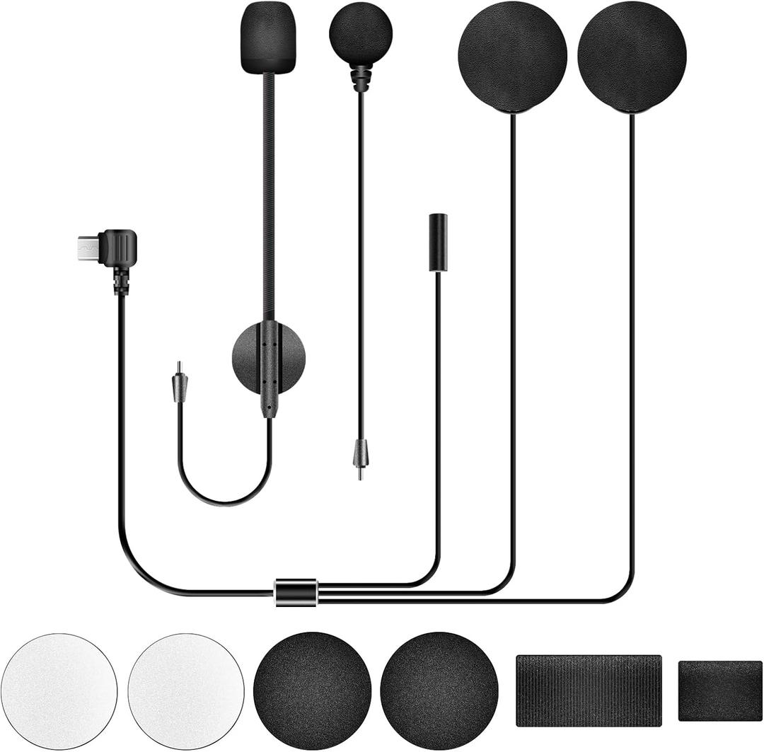 FODSPORTS M1S Pro Motorcycles Bluetooth Intercom Headset Communication System Accessories Kit (Hard Microphone and Soft Microphone)