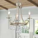 WUZUPS Candle Chandelier 3-Light Pendant Ceiling Light Modern Lighting Fixture for Bedroom Hallway Bar Kitchen Dinning Living Room Bathroom, Nickel & Imitation Wood Grain,16.1" Wide 23.8" High