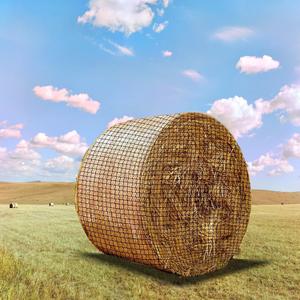 7 * 7ft Heavy Duty Slow Feeding Horse Hay Net - 1.75-inch knotless Design Saves 60% hay, 800 lbs Weatherproof Round Bale Feeder for Cattle/Goats/Sheep (7ft)