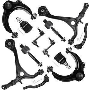 12PCS Front Upper Lower Control Arm (ONLY 2.4L) for Honda Accord 2003-2007, Acura TSX 2004-2008 w/Ball Joint Suspension Kit K640289 K640290 K80228 EV80210 ES80288 K90456 K90457 K620616 K620617