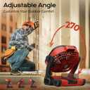Battery Operated Fan for Milwaukee M18 battery, Portable Fan with AC Adapter & LED Lights, 4 Speeds & Hook, Cordless/Camping/Battery Powered fan, for Outdoor Jobsite (Battery Not Included)