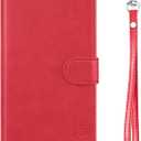 TUCCH 2-in-1 Removable Case Wallet for iPhone 17 Pro (6.3") 2025, Bright Red