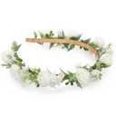 White Flower Crown Hairband - Rose Flower Headband for Women's Wedding, Party, Festival Decoration, Hair Styling Accessory