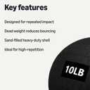 Amazon Basics Slam Medicine Balls for Exercise, 10 Pounds