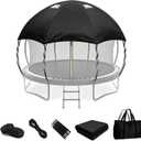 12FT Dome Trampoline Canopy Cover for Backyard Round Trampolines
Dome Design with 4 Support Poles, Clear PVC Skylight, Heavy-Duty 600D Fabric for Shade and Weather Protection