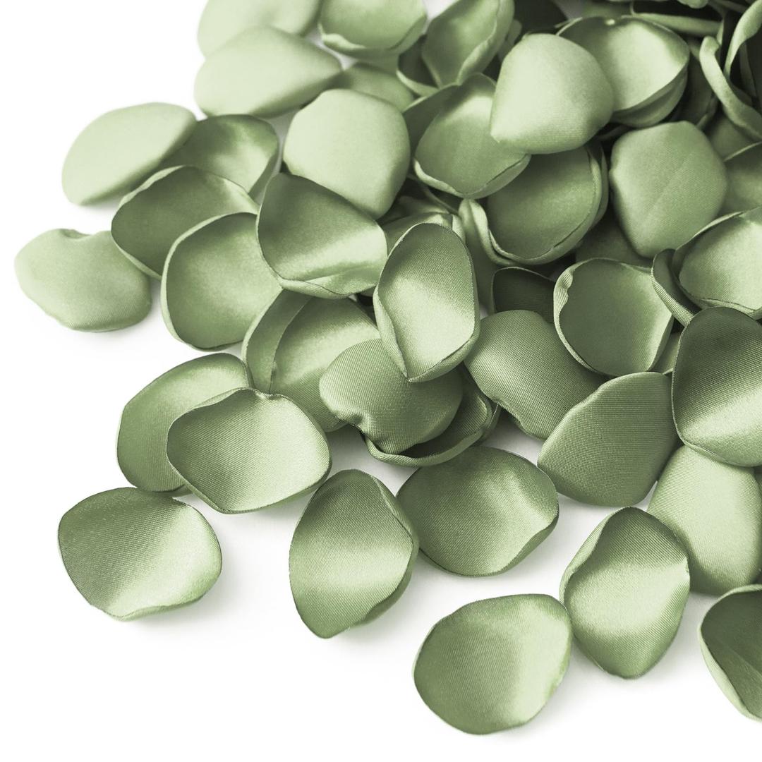 Ling's moment Rose Petals, Silk Flower Petals for Wedding/Aisle/Flower Girl Baskets/Table Centerpiece Décor,etc.Sage Green 200pcs