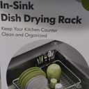 JASIWAY Dish Drying Rack in Sink, Expandable Stainless Steel Dish Drainers for Kitchen Counter, Dish Dryer Rack for Inside Sink, Over The Sink Dish Racks with Utensil Holder, Silver