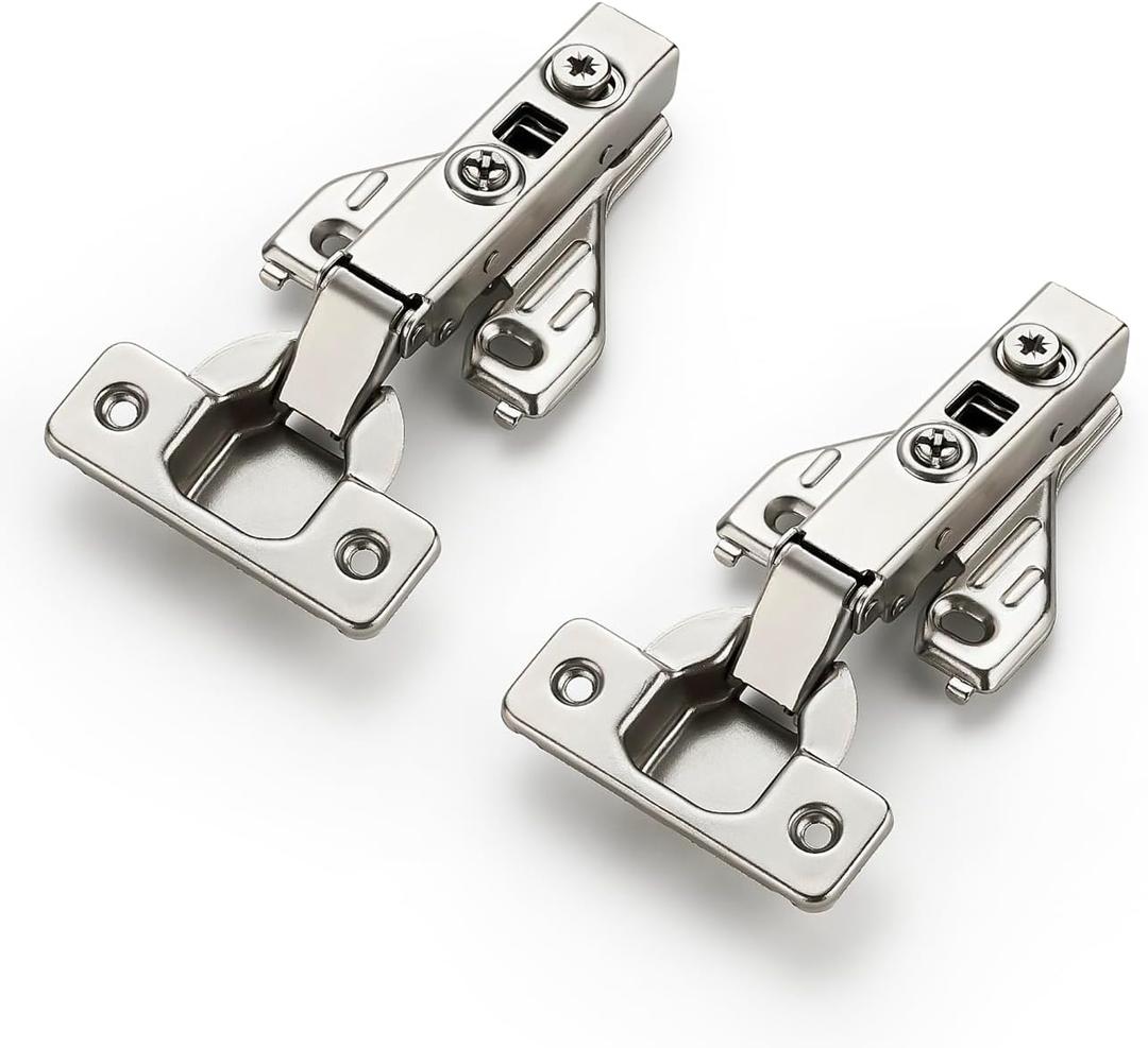 Ravinte 1 Pair 2 Packs Full Overlay Cabinet Door Hinges,105 Degree Adjustable Concealed Kitchen Cabinet Hinges Soft Close for Face Frame Cabinet