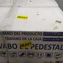 Small Bathroom Pedestal Sink White With Overflow Centerset Faucet Holes Grade A Vitreous China 33 Inch Tall x 16 Inch Wide x 14 Inch Projection Space Saving Ondine Design Renovator's Supply