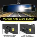 10.6'' Rear View Mirror, Compatible with Jeep Wrangler Nissan Rogue Altima Toyota Corolla Camry Tacoma Kia Optima Soul Sorento Ford F150 Focus Honda Civic Accord And More Interior Rearview Mirror