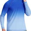 Men's Long Sleeve Rash Guard Quick Dry Swim Shirts UPF 50+ UV Sun Protection Tee Surfing Tops, L