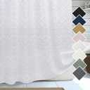 Lecloud White Stall Boho Shower Curtain, Modern Tufted Plaid Striped Narrow Half Size Fabric Shower Curtain, Farmhouse Tufted Textured Shower Curtains for Bathroom, 36" Wx72 L