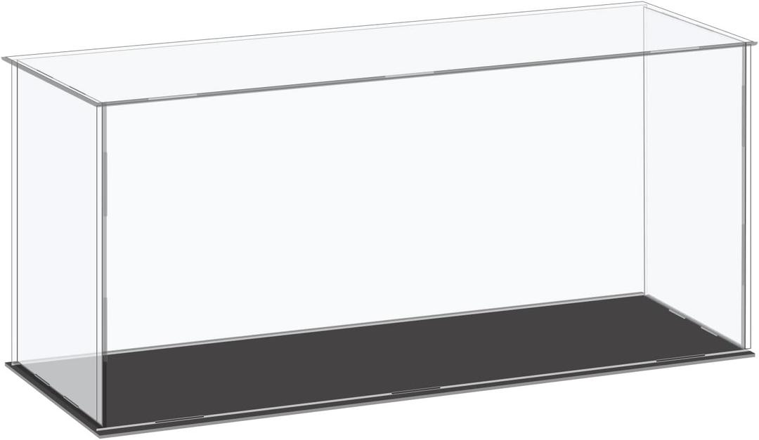 MECCANIXITY Acrylic Display Case Plastic Box Cube Storage Box Clear Small Assemble Dustproof Showcase 14.1x4.3x6.1 Inch for Collectibles Items