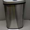 iTouchless SensorCan 13 Gallon Kitchen Trash Can with Odor Filter, Stainless Steel Oval Automatic Trashcan for Home Office Bedroom Living Room Garage Large Capacity Slim Space-Saving Bin