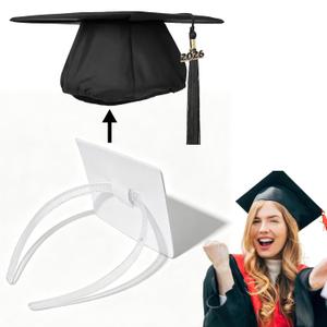 2 x ZEYER Graduation Cap Headband for Women, Firm Anti-fall HairBand for Graduation Hat (Clear 1pc)