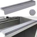 Silicone Sink Edge Protectors - Multifunction Accessories, Splash Guard & Draining Mat for Kitchen, Bathroom Sink, Steel, Granite, Quartz Countertops (Gray, 4 * 30in)