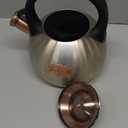 3.1 Quart Teal Whistling Tea Kettle for Stove Top, Food Grade Stainless Steel (Silver)
