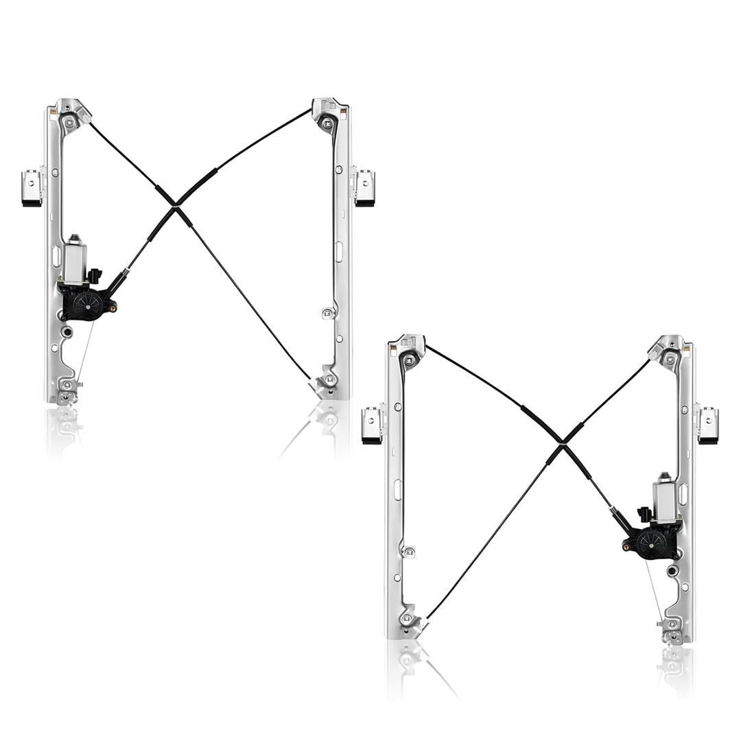 Pair Front Driver & Passenger Power Window Regulator w/Motor Compatible for Chevy Silverado Tahoe Suburban Avalanche Cadillac Escalade GMC Yukon Sierra 2000-2006 Left & Right Side Set of 2