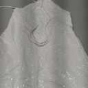 hibshaby Women's Glitter Sequin Dress Halter Neck Party Cocktail Sparkly Mini Dress Clubwear (White) X-Small