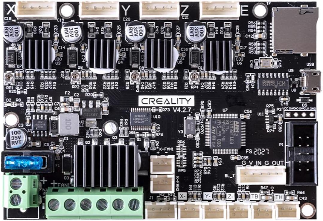 Creality Ender 3 Silent Motherboard, High Performance 32 Bit 3D Printer Noiseless Mother Board V4.2.7 with TMC2225 Driver Marlin for Ender 3, All-Round Heat Dissipation Assembly and Use Easily