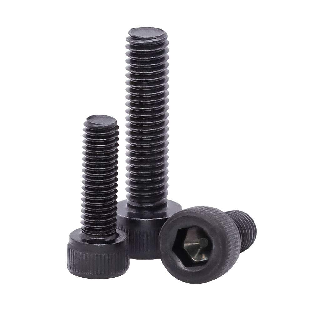 1/4-20 x 3/4" Socket Head Cap Screws Bolts, 12.9 Grade Alloy Steel, Black Oxide Finish, Allen Hex Drive, Full Thread, 25 PCS