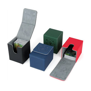 Arkeiliy Card Deck Box, 110+ Storage MTG Deck Box with 50 Pcs Card Sleeve, Collectible Trading Card Cases for Magic Commander and More (4 Pack)