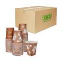 ECO PRODUCTS Compostable Disposable World Art 10oz Coffee Cups, Case of 1000, Renewable Hot Paper Cup, Plant Based PLA Lining, Color Coded