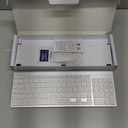 Wireless Keyboard and Mouse Ultra Slim Combo, TopMate 2.4G Silent Compact USB 2400DPI Mouse and Scissor Switch Keyboard Set with Cover, Batteries Included, for PC/Laptop/Windows/Mac - Silver White