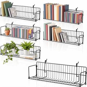 6 Pack CD/DVD Retail Shelf, 23" L x 6" D x 6" H, Grid Wall Shelf
Cassette Slatwall Pegboard Display, Black Hanging Display Rack, Metal CD Wall Shelf Organizer for Retail Store, Home, Office