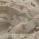 Guken Camel Sheer Curtains 63 Inch Length 2 Panels Sets for Living Room Bedroom 52 Inch Width Farmhouse Boho Drapes Light Filtering Pom Pom Curtains Tufted Semi Sheer Rod Pocket,W38xL63