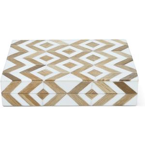 Decorative Storage Box, Handmade Chevron Pattern, Boho Style, Multipurpose Gift Box (yellow black white zigzag, 8X4X2.5 Inch)