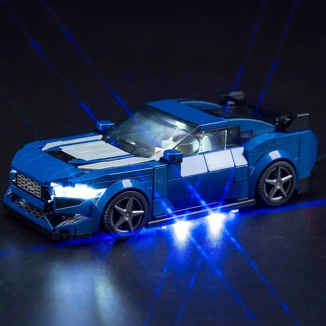 VONADO LED Light Kit Compatible with Lego Ford Mustang Dark Horse Sports Car 76920 (No Models Only Light) Creative Lighting Set Accessories Compatible with Lego Ford Mustang 76920 Building Set