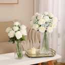 JUSTOYOU 30PCS Artificial Roses Silk Flowers in Bulk, Realistic White Fake Roses for Wedding Decorations, Home Decor, Centerpieces, Indoor Floral Arrangements