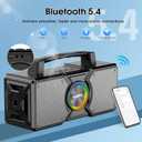 Hupoaf Speakers Bluetooth Wireless,160W Max Loud Bass Outdoor Speaker, IPX7 Waterproof, Boombox Sound, All Day Battery, Wireless TWS Pairing Speaks Portable for Party, Outsides, Beach,Garage