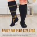 Doctor's Select Copper Plus Size Compression Socks Wide Calf - 2 Pairs | 20-30mmHg Extra Wide Calf Compression Sock Women | Copper Compression Socks Men & Women | Extra Wide Calf Compression Sock for Swelling & Circulation Support | Black 3X-Large
