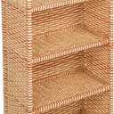 Household Essentials Woven Accent Shelf Cream and White Paper Rattan