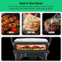 Chefman Panini Press Grill and Gourmet Sandwich Maker Non-Stick Coated Plates, Opens 180 Degrees to Fit Any Type or Size of Food, Stainless Steel Surface and Removable Drip Tray, 4 Slice, Black