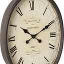 Creative Co-Op Oval Metal Wall Clock with Bird