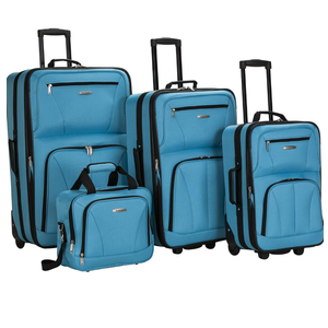 Rockland Journey Softside Upright Luggage Set,Expandable, Turquoise, 3-Piece (/19/24/28)