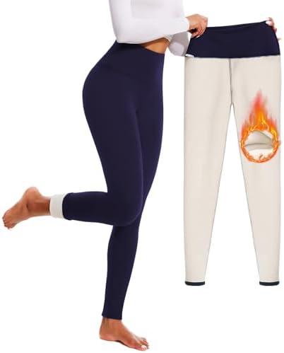 FULLSOFT Thick Fleece Lined Leggings for Women – High Waisted Winter Thermal Warm Yoga Pants Workout Tummy Control Leggings, M