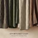 EVERGRACEHOME Modern Checkered Chenille Throw Blanket, Soft Cozy Plaid Knitted Blanket for Sofa & Couch, Decorative Knit Throw for Bed and Living Room, Camel Brown, 60" x 80"