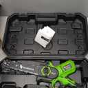 Mini Chainsaw 6inch, Chainsaw Cordless w Automatic Oiler, Handheld Electric Power Chain Saw w Security Lock, Brushless Motor,Chainsaws for Wood/Trees Trimming (Green - 1 battery, 6 INCH)