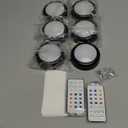 BLS LED Puck Lights with Remote Control, Wireless Under Cabinet & Closet Lighting, RGB 13 Color Changing Lights with Dimmer, Timer & AA Battery Operated, Push, Touch, Stick on for Night, Black, 6 Pack
