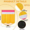Pencil Carpet Seats 14X17 Inch Yellow Classroom Rugs Non Slip Floor Mats Back to School Pencil Cushions Decor for Preschool Kindergarden Daycare Teacher Party Gift School Learning Playing Areas 12PCS, 16.93*13.78IN