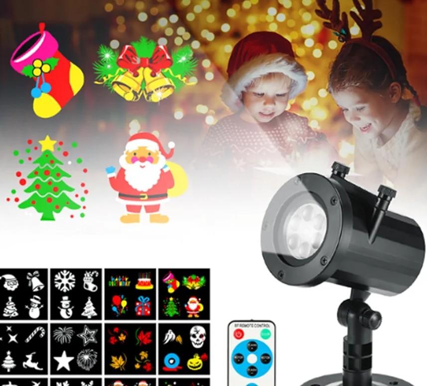 Christmas Decorative Lighting Projectors,Snowflake Led Holiday Projector Light with 12pc Slides Patterns Outdoor Christmas Ornaments Lights for Xmas Birthday Party