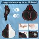 MSDADA New Large Gel Bike Seat Cover, Extra Soft Bike Seat Cushion for Men Women Comfort Wide, Fits Indoor/Outdoor/Exercise Bikes (11.22 inch x 10.03 inch)