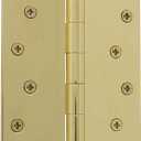 Nostalgic Warehouse 746094 4" Steeple Tip Residential Square Corners Door Hinge, Polished Brass, 1 Count (Pack of 1)